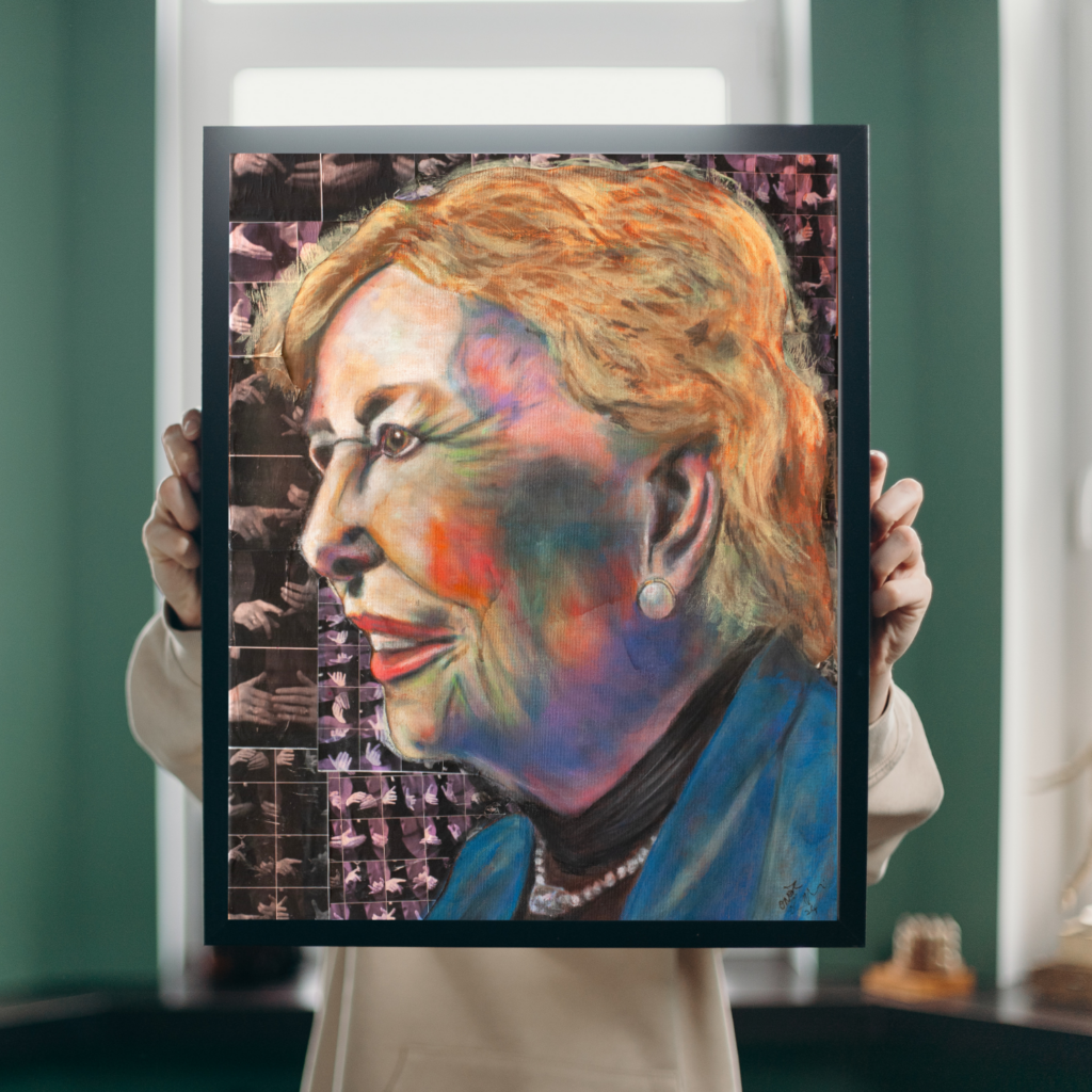 Mary-Robinson, Peace-Talking-Hands, Painting,